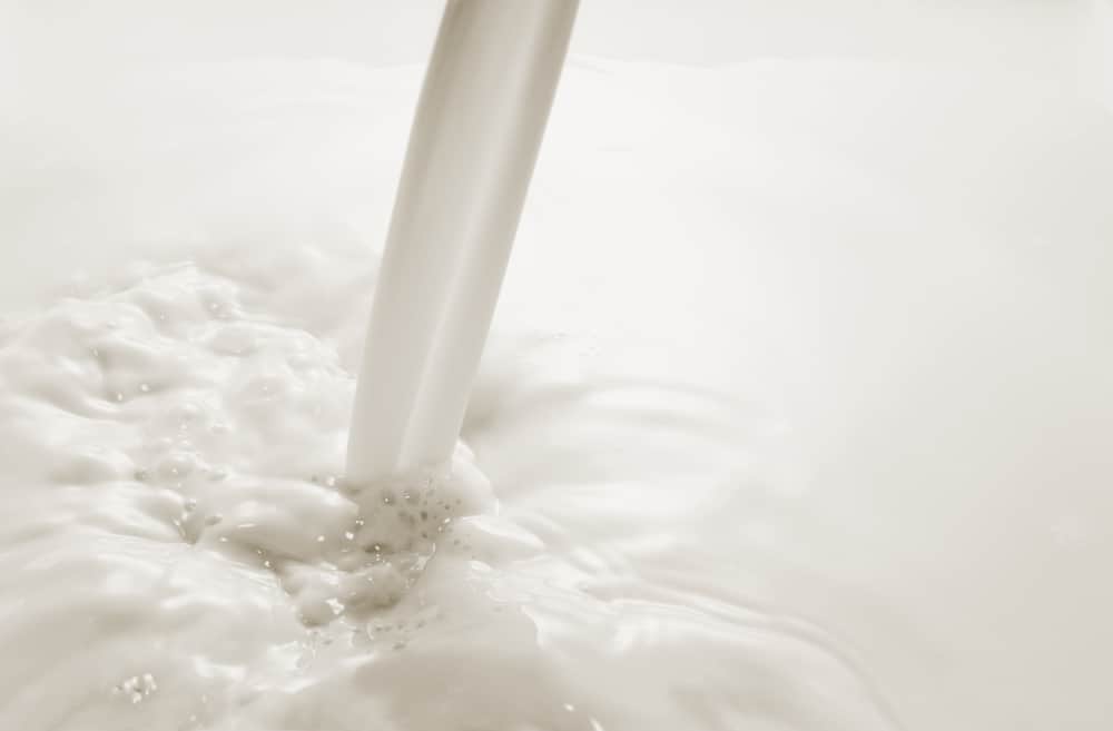 Clean high quality background shot of splashing milk