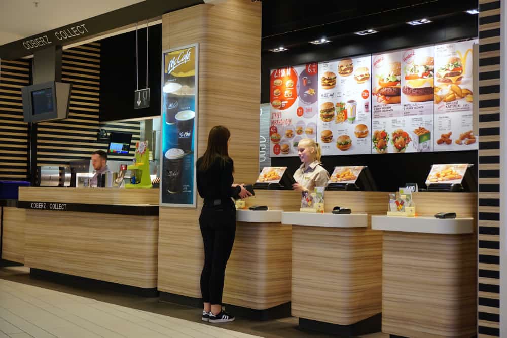 McDonalds and McCafe fast food restaurant inside