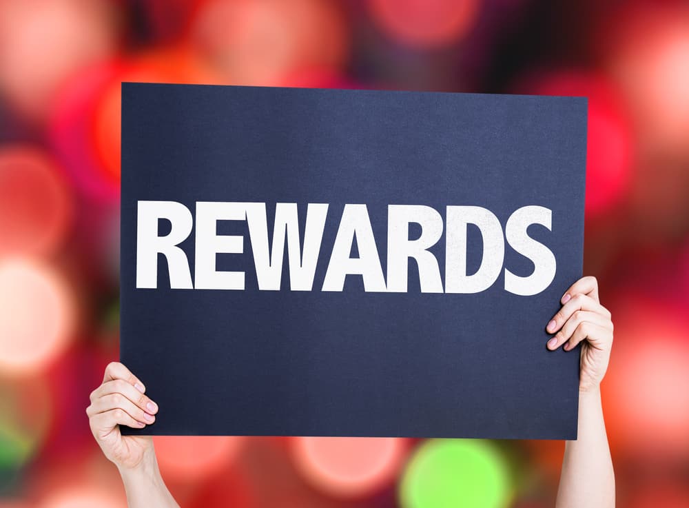 Rewards card on background