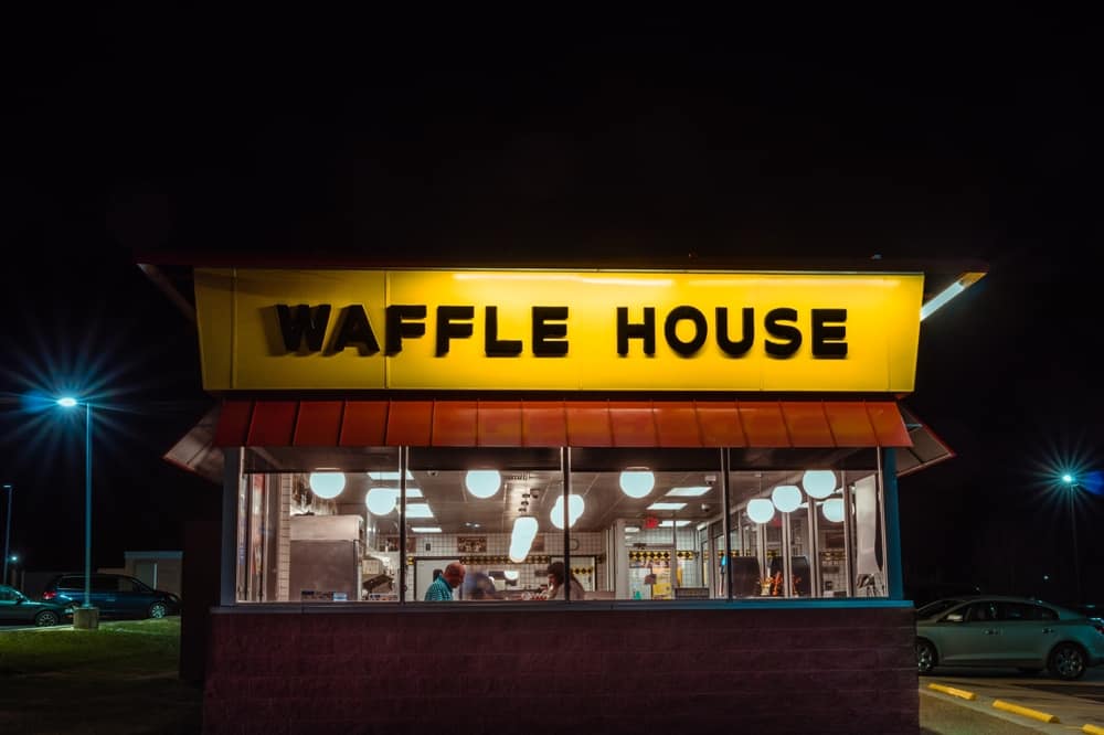 Waffle House exterior at night